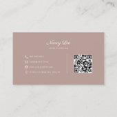 モダンミニマルな洗練されたスクリプトQRコード 名刺 (裏面)