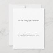 モダンミニマルな白いスクリプトの誕生日写真 サンキューカード (裏面)