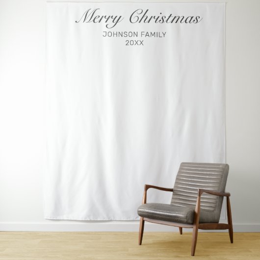 モダンミニマルな白のクリスマス写真背景 タペストリー (インサイチュ)
