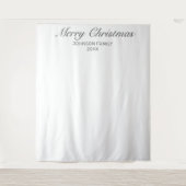 モダンミニマルな白のクリスマス写真背景 タペストリー (正面)