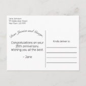 モダンミニマルな白の記念日グリーティング 案内ポストカード (裏面)