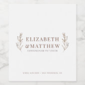 +モダンミニマルな結婚葉 ワインラベル (シングルラベル)