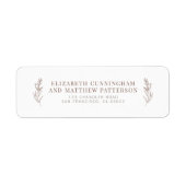 +モダンミニマルな葉結婚の差出人住所 ラベル (正面)