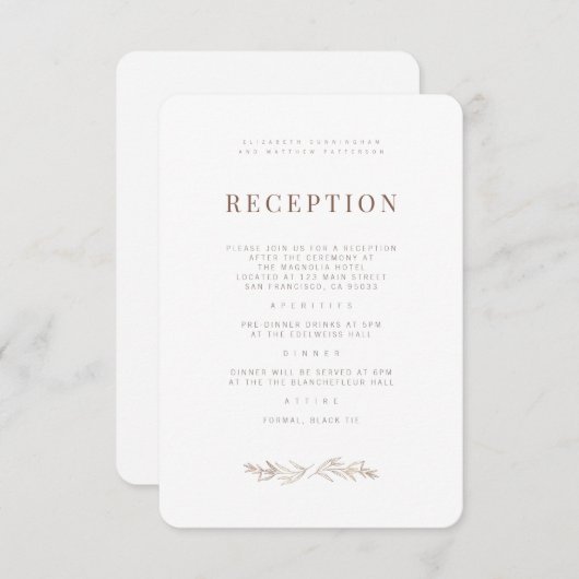 +モダンミニマルな観葉式レセプション エンクロージャーカード (正面/裏面)