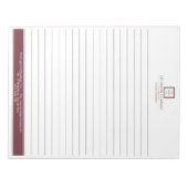 モダンミニマルな赤縁どロゴ事業 ノートパッド (正面)