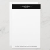 モダンミニマルな黒いオフィス文房具 便箋 (正面/裏面)