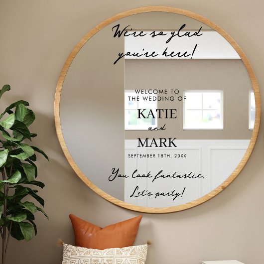 モダンミニマルの署名結婚デカールへようこそ ウィンドウサイン