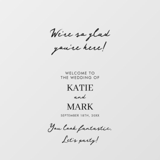 モダンミニマルの署名結婚デカールへようこそ ウィンドウサイン (シート)