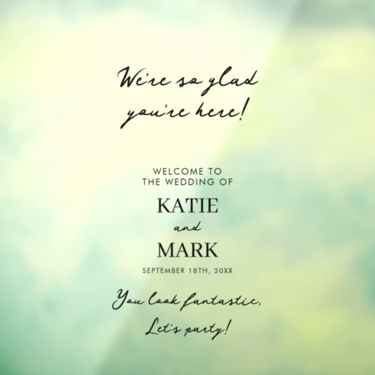 モダンミニマルの署名結婚デカールへようこそ ウィンドウサイン (シート3)