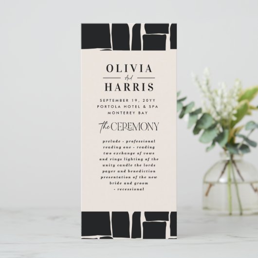 モダンミニマルはっきりしたグラフィック結婚白黒 (スタンド正面)