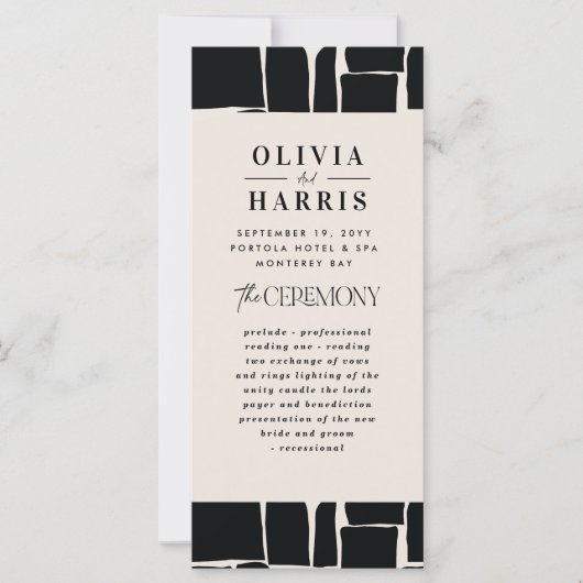 モダンミニマルはっきりしたグラフィック結婚白黒 (正面)