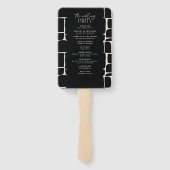 モダンミニマルはっきりしたグラフィック結婚白黒 ハンドファン (裏面)