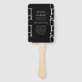 モダンミニマルはっきりしたグラフィック結婚白黒 ハンドファン (正面)