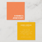 モダンミニマルはっきりしたタイポグラフィレトロカラーシンプル スクエア名刺 (正面/裏面)