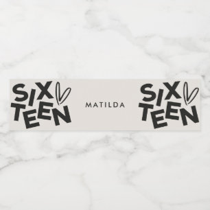 モダンミニマルはっきりしたタイポグラフィ16歳 ペットボトルラベル