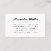 モダンミニマルはっきりした白文字 名刺 (裏面)