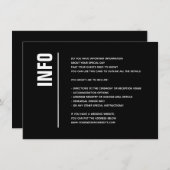 モダンミニマルはっきりした結婚ブラックの詳細情報 エンクロージャーカード (正面/裏面)