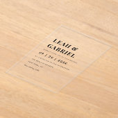 モダンミニマルはっきりしたPhoto Monogram結婚's アクリル招待状 (レイダウン)