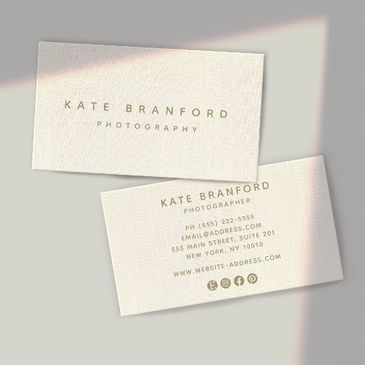 モダンミニマルアイボリー白プロフェッショナル 名刺