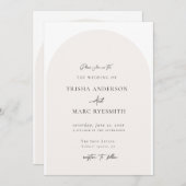 モダンミニマルアーチウェディング招待状 招待状 (正面/裏面)