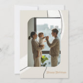 モダンミニマルアーチホリデー写真コラージュ シーズンカード (正面)