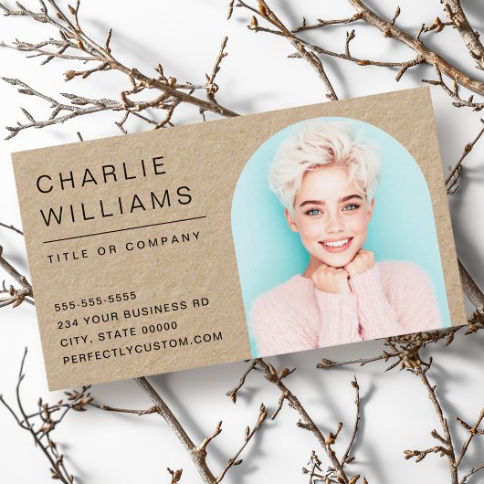 モダンミニマルアーチ写真フレームKraft紙 名刺