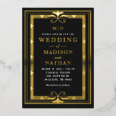 モダンミニマルアールデコ結婚式招待状 箔招待状 (正面)