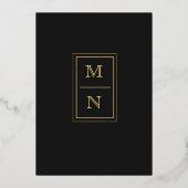 モダンミニマルアールデコ結婚式招待状 箔招待状 (裏面)