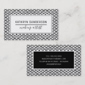 モダンミニマルイカットシンプル白黒 名刺 (正面/裏面)