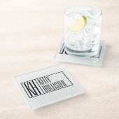 モダンミニマルイニシャルと名前ロゴ ガラスコースター (アングル)