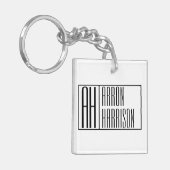 モダンミニマルイニシャルと名前ロゴ キーホルダー (正面左)