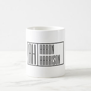 モダンミニマルイニシャルと名前ロゴ コーヒーマグカップ