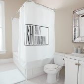 モダンミニマルイニシャルと名前ロゴ シャワーカーテン (インサイチュ)