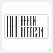 モダンミニマルイニシャルと名前ロゴ スクエアシール (正面)