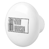 モダンミニマルイニシャルと名前ロゴ セラミックノブ (右)