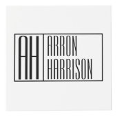 モダンミニマルイニシャルと名前ロゴ フォトキューブ (正面)