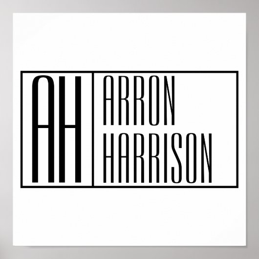 モダンミニマルイニシャルと名前ロゴ ポスター (正面)