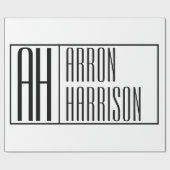 モダンミニマルイニシャルと名前ロゴ ラッピングペーパー (フラット)