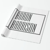 モダンミニマルイニシャルと名前ロゴ ラッピングペーパー (アンロールド)