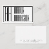 モダンミニマルイニシャルと名前ロゴ 名刺 (正面/裏面)