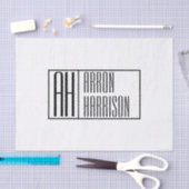 モダンミニマルイニシャルと名前ロゴ 薄葉紙 (クラフト)