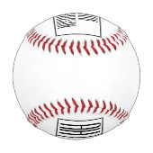 モダンミニマルイニシャルと名前ロゴ 野球ボール (裏面)