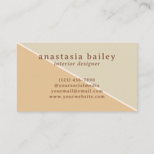 モダンミニマルイニシャル | Tone 自然 Bohoパレット 名刺 (裏面)