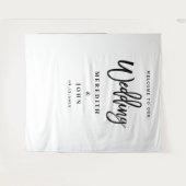 モダンミニマルウェディングフォトブースの背景 タペストリー (正面(横))