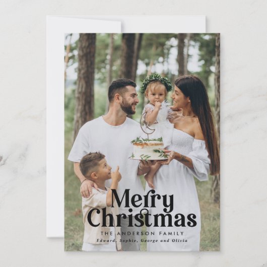 モダンミニマルエレガントはっきりしたタイポグラフィ シーズンカード (正面)