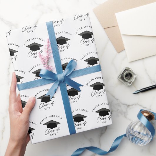 モダンミニマルエレガントアーチ写真卒業ラッパ ラッピングペーパー (ギフト)