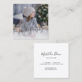 モダンミニマルエレガントシンプル写真&写真 スクエア名刺 (正面/裏面)