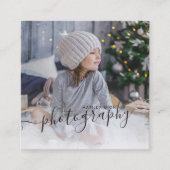 モダンミニマルエレガントシンプル写真&写真 スクエア名刺 (正面)