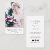 モダンミニマルエレガントシンプル写真&写真 名刺 (正面/裏面)