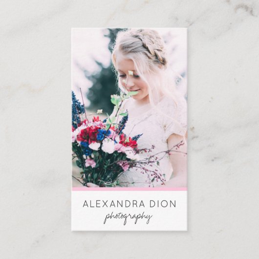 モダンミニマルエレガントシンプル写真&写真 名刺 (正面)